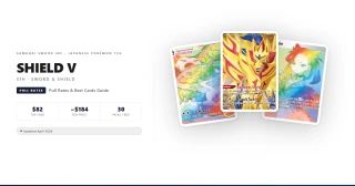 Caja de sobres S1H Shield V con Zamazenta V Gold y Snorlax VMAX Rainbow