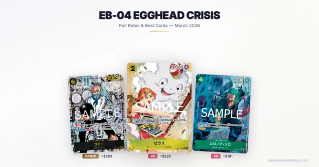 EB-04 Egghead Crisis booster box with Koby Comic Parallel and Bonney Leader Parallel cards