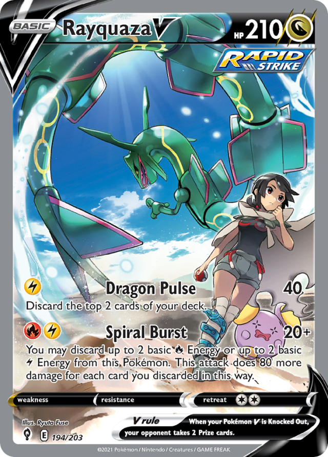 Rayquaza V Alt Art Special Art from S7R Blue Sky Stream — artwork by Ryuta Fuse