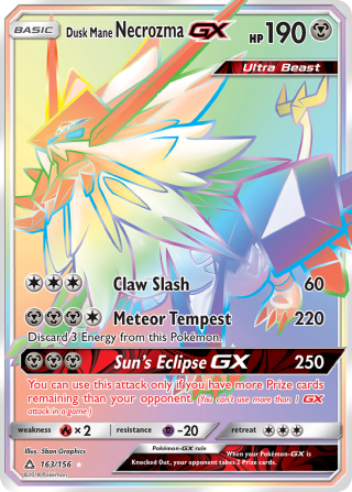 Arte especial Dusk Mane Necrozma GX de SM5+ Ultra Force