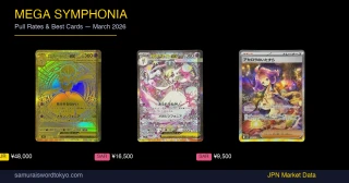 Mega Symphonia booster box and top chase cards including Mega Gardevoir ex MUR and Acerola's Prank SAR