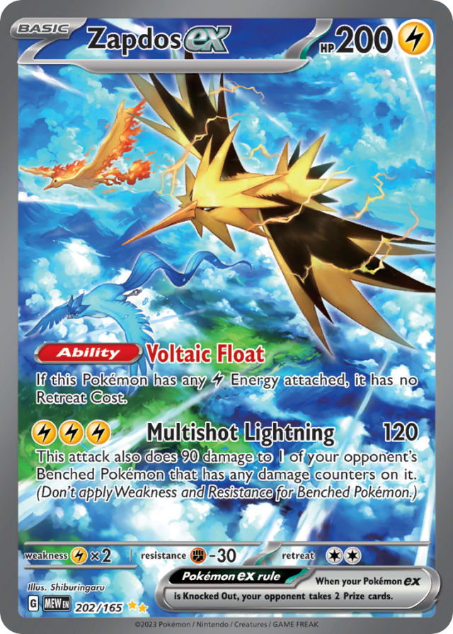 Zapdos ex SAR from SV2A Pokemon 151