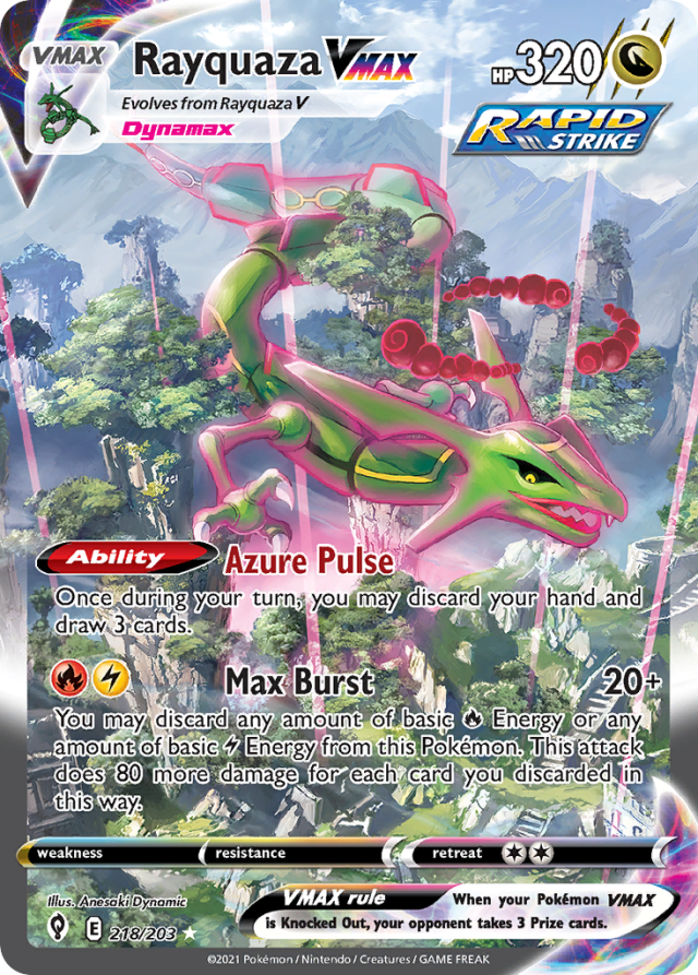 Rayquaza VMAX Alt Art Special Art from S7R Blue Sky Stream — artwork by Anesaki Dynamic