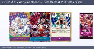 OP-11 A Fist of Divine Speed booster box and top chase cards including 3rd Anniversary Luffy Gold SP