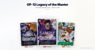 OP-12 Legacy of the Master booster box and top chase cards including 3rd Anniversary Teach Gold SP and Bonney Comic Parallel