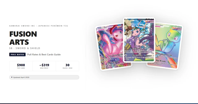 S8 Fusion Arts booster box with Mew VMAX SA and Elesa's Sparkle SR