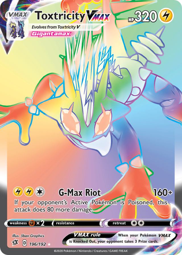 Toxtricity VMAX Rainbow Rare from S1A VMAX Rising