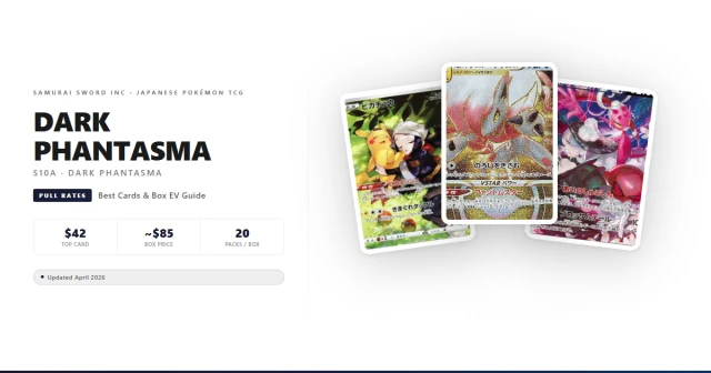 S10A Dark Phantasma booster box guide featuring Akari's Pikachu CHR and Hisuian Zoroark VSTAR chase cards