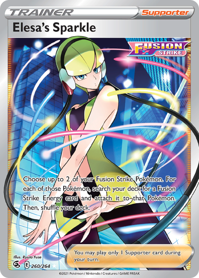Elesa's Sparkle Super Rare trainer card from S8 Fusion Arts