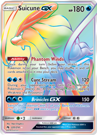 Suicune GX Rainbow Rare from SM7A Thunderclap Spark