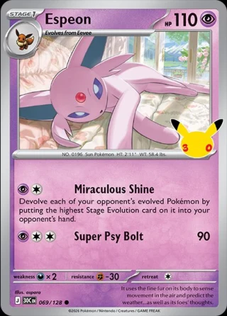 Espeon time-of-day card from 30th Celebration